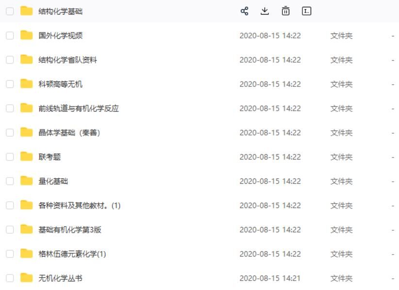 【学习资料】化学竞赛资源（包括大学教材）估计在省级比赛应该够用了【度盘/152.57G】【2025/5/3补档】